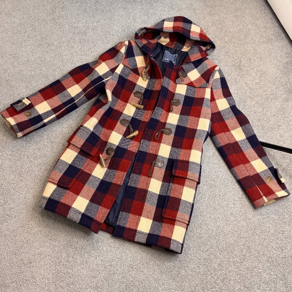 Hysteric Glamour Wool Tartan Plaid Long Coat Hoodie Unisex MED